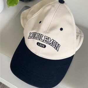 lululemon athletica classic ball cap in cream/navy